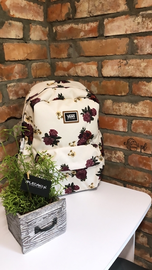 Biały plecak Vans w kwiaty